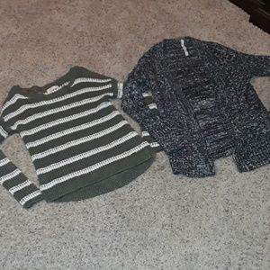 Bundle Hollister green  and Aeropostale cardigan